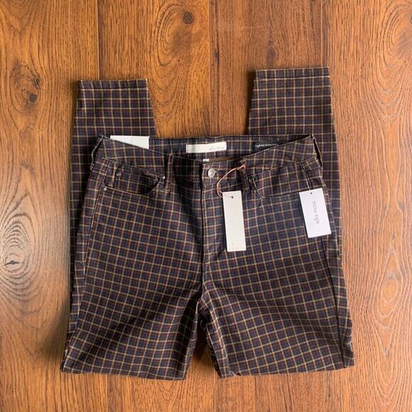 NWT Ella Moss plaid High Rise Skinny Ankle 27 - Picture 2 of 6